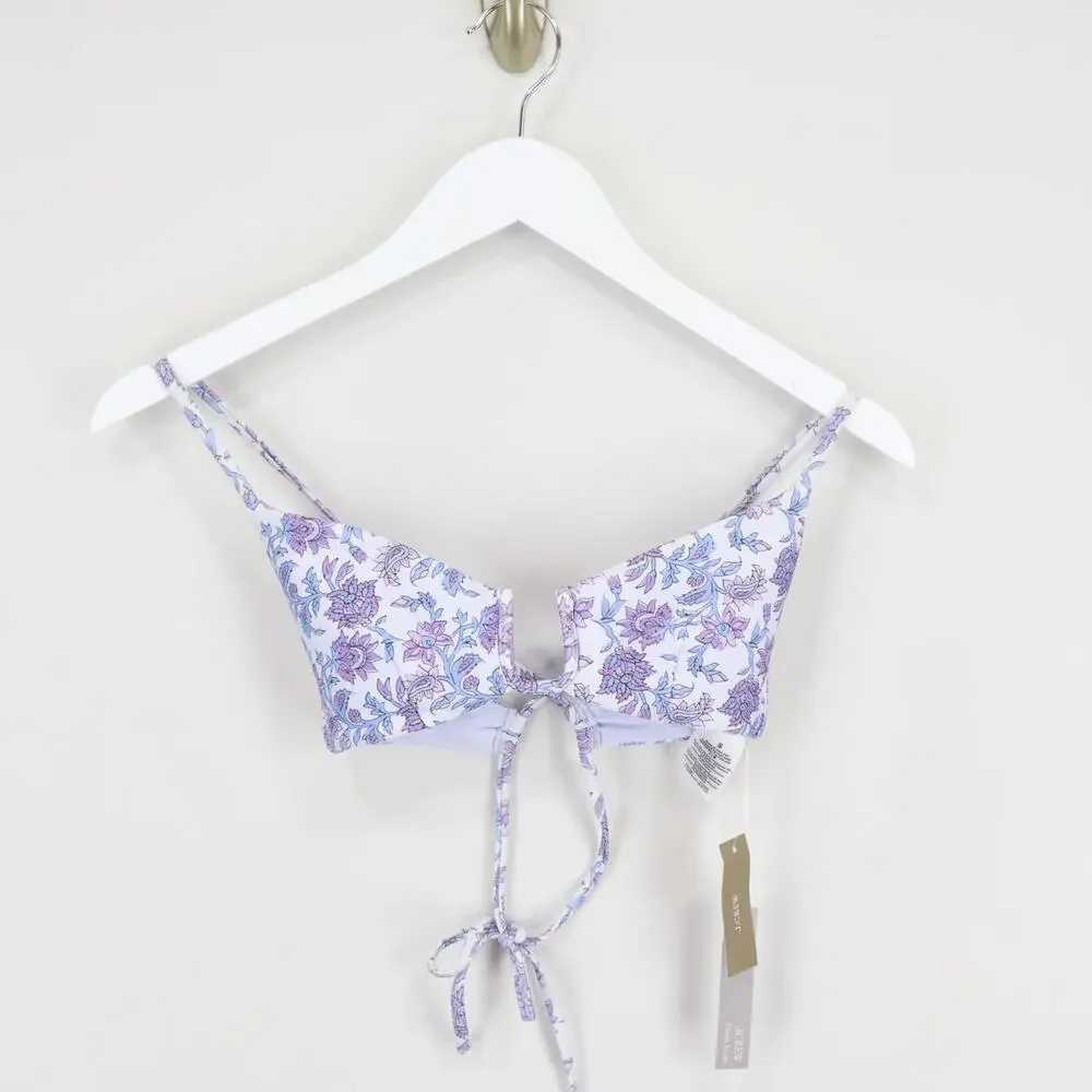 J.Crew Mira Bikini Top Classic Sculpt Blue Multi Size Small NWT